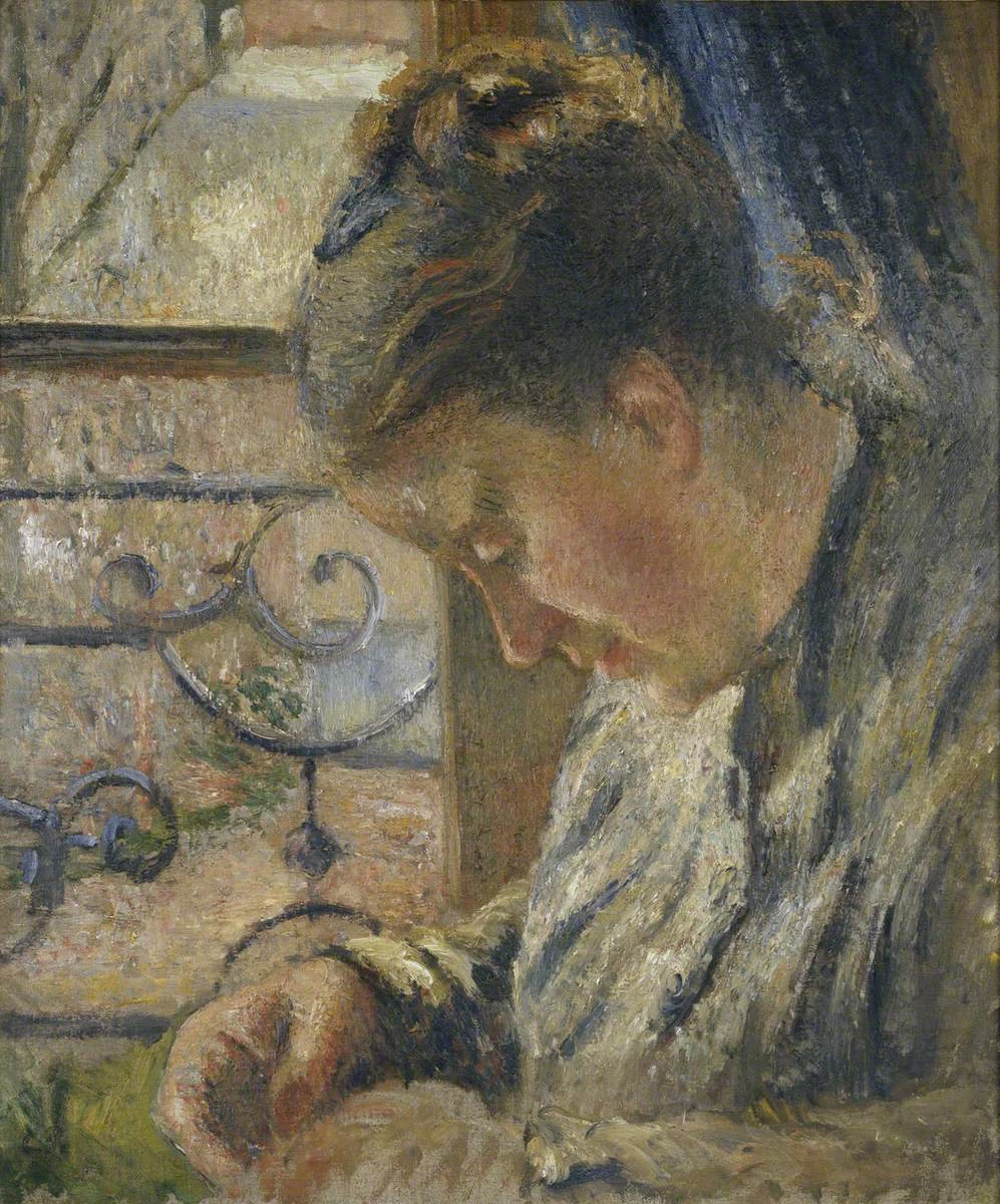 Mme Pissarro cuce accanto a una finestra - Ashmolean Museum, Oxford